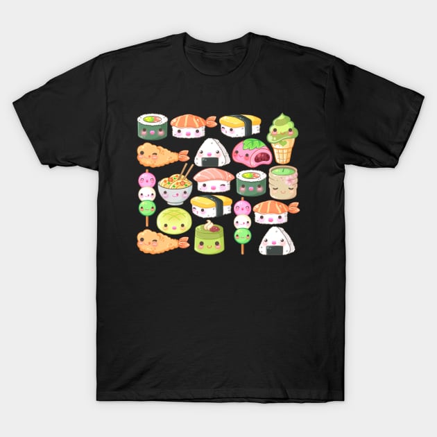 Japanese Foods Pattern T-Shirt by magsterarts